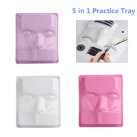 5 in 1 eyelash extension training face tray durable practice pallet for eyelash grafting glue holder individual eyelash display