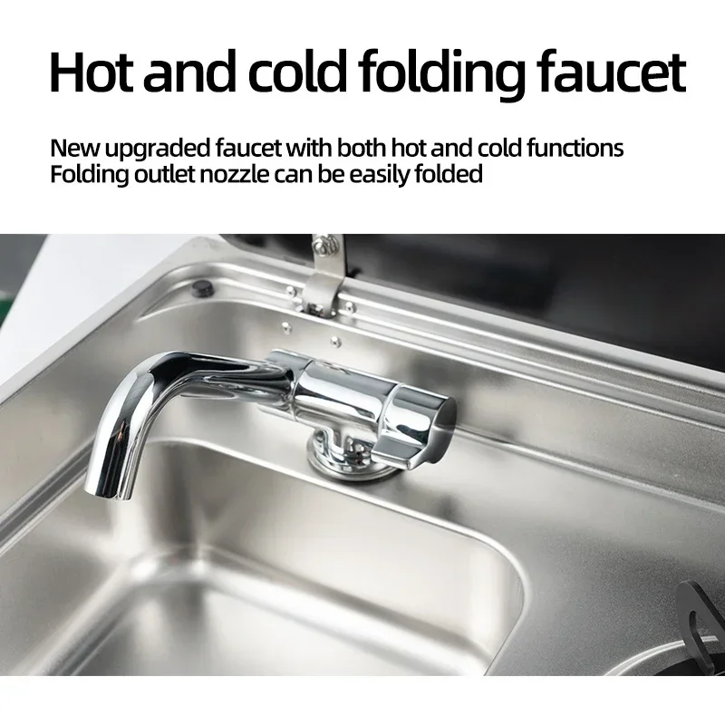 Многофункциональная Складная кухонная газовая плита два в одном с раковиной