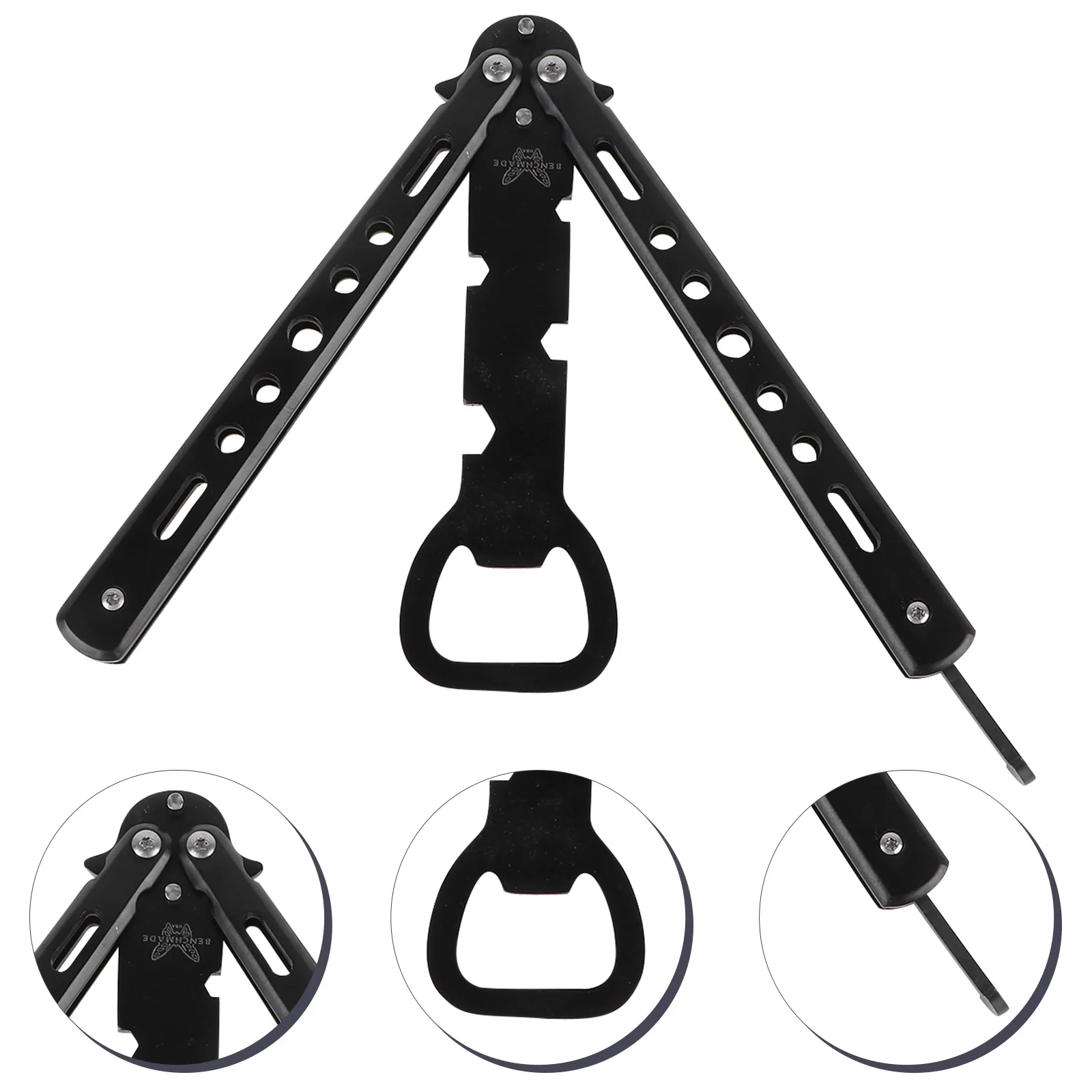 

Bottle Opener Style Trainer Tool Metal Beer Black Bar Supplies (Black)