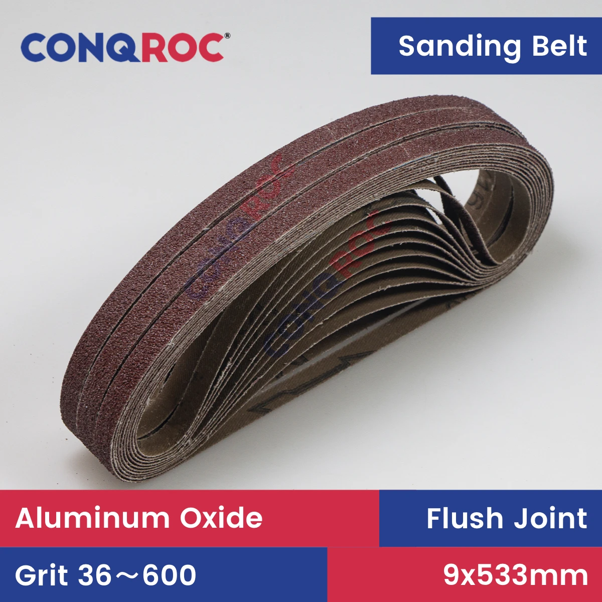 

CONQROC Шлифовальные ленты из оксида алюминия 9x533 мм P36~600