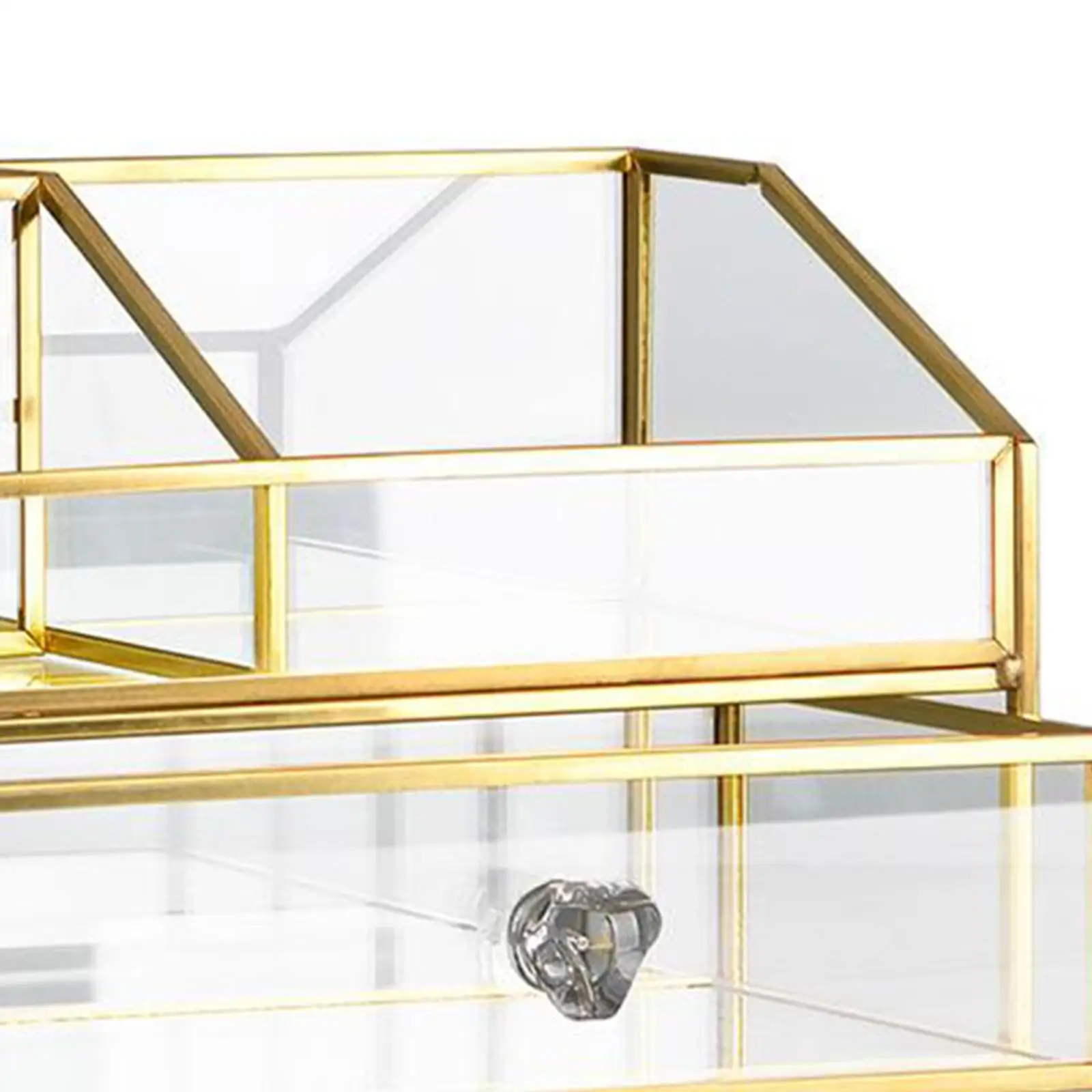 

Makeup Organizer Antique Glass Cosmetic Storage for Dressing Table Bedroom