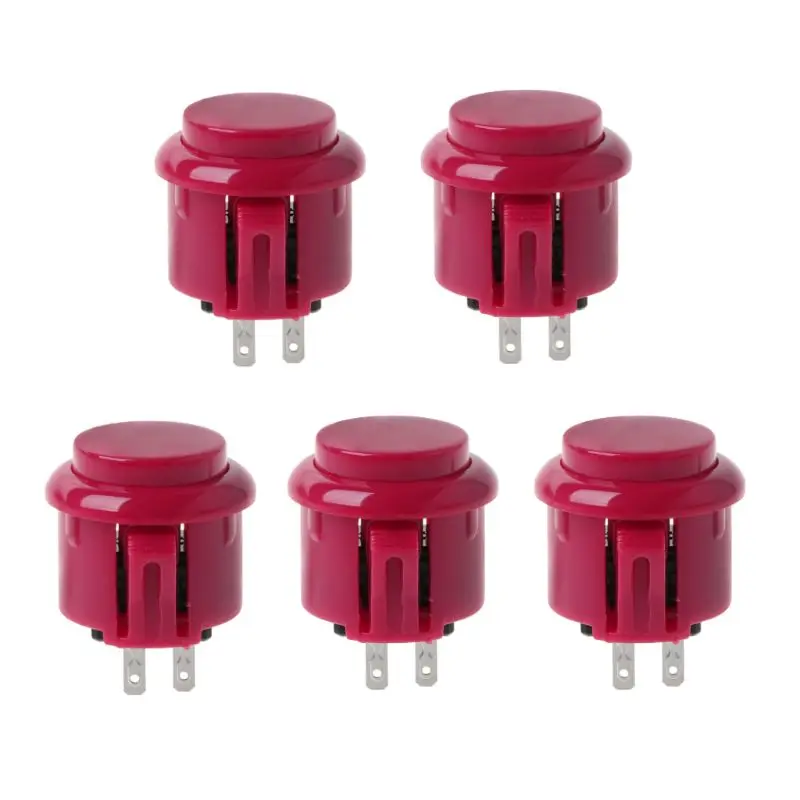 

Pack of 5 24mm Arcade Game Round Push Button Built-in Small Micro Switch Suitable for Jamma Mame