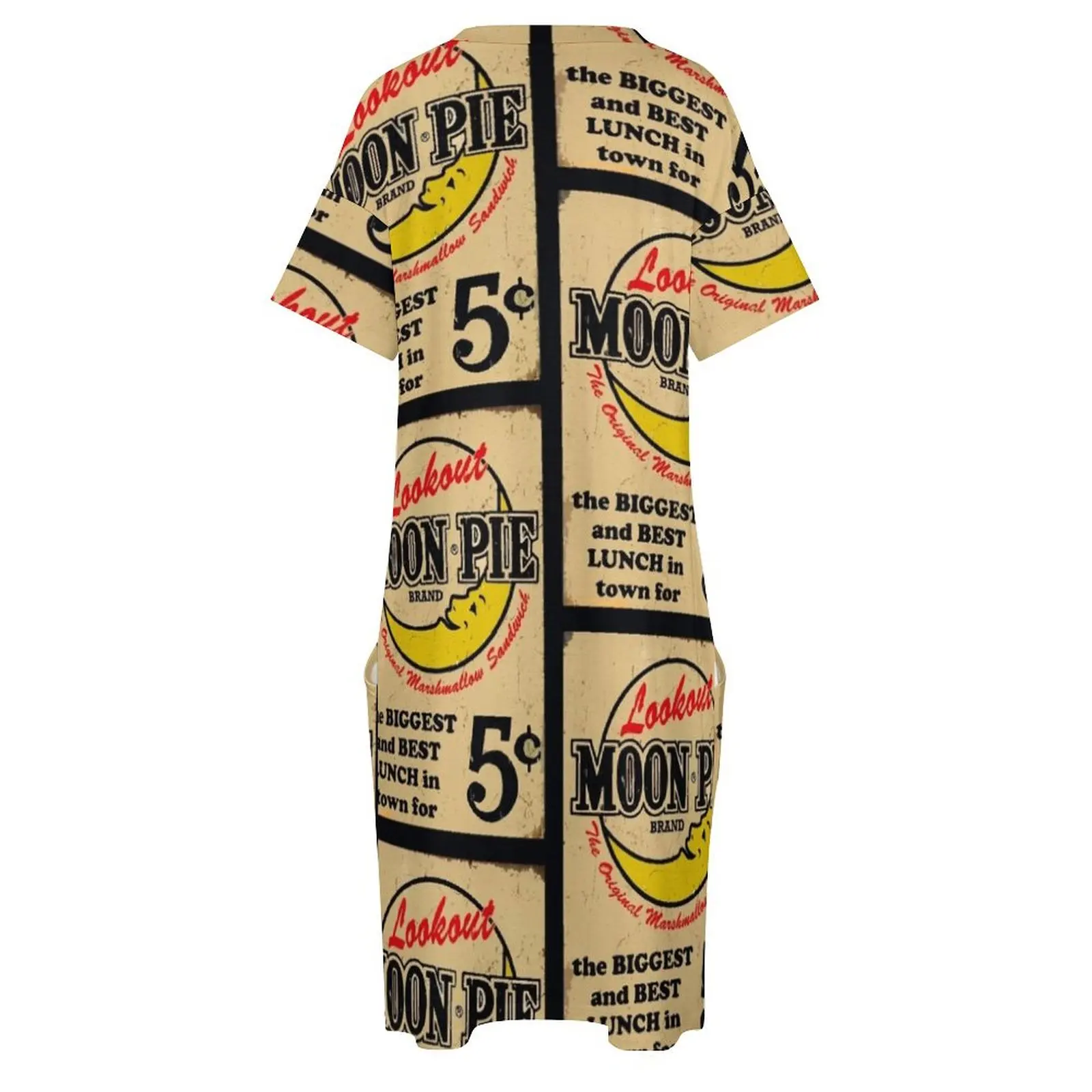 MOON PIE винтажный рекламный знак типография свободное карманное платье одежда для