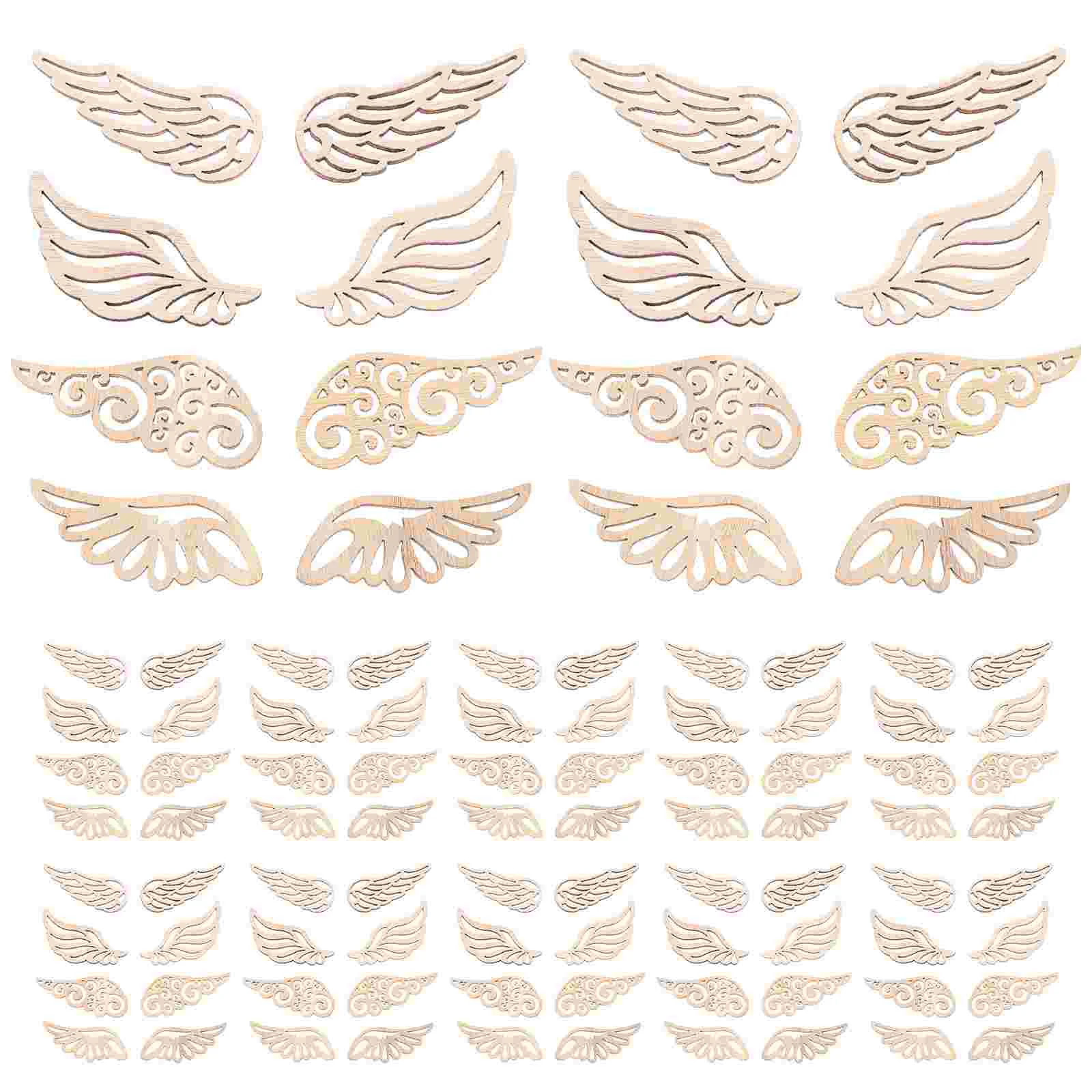 

80 PCS DIY Drawing Wood Chip Toddler Coloring Wooden Patch Decor Painting Toy Decorations