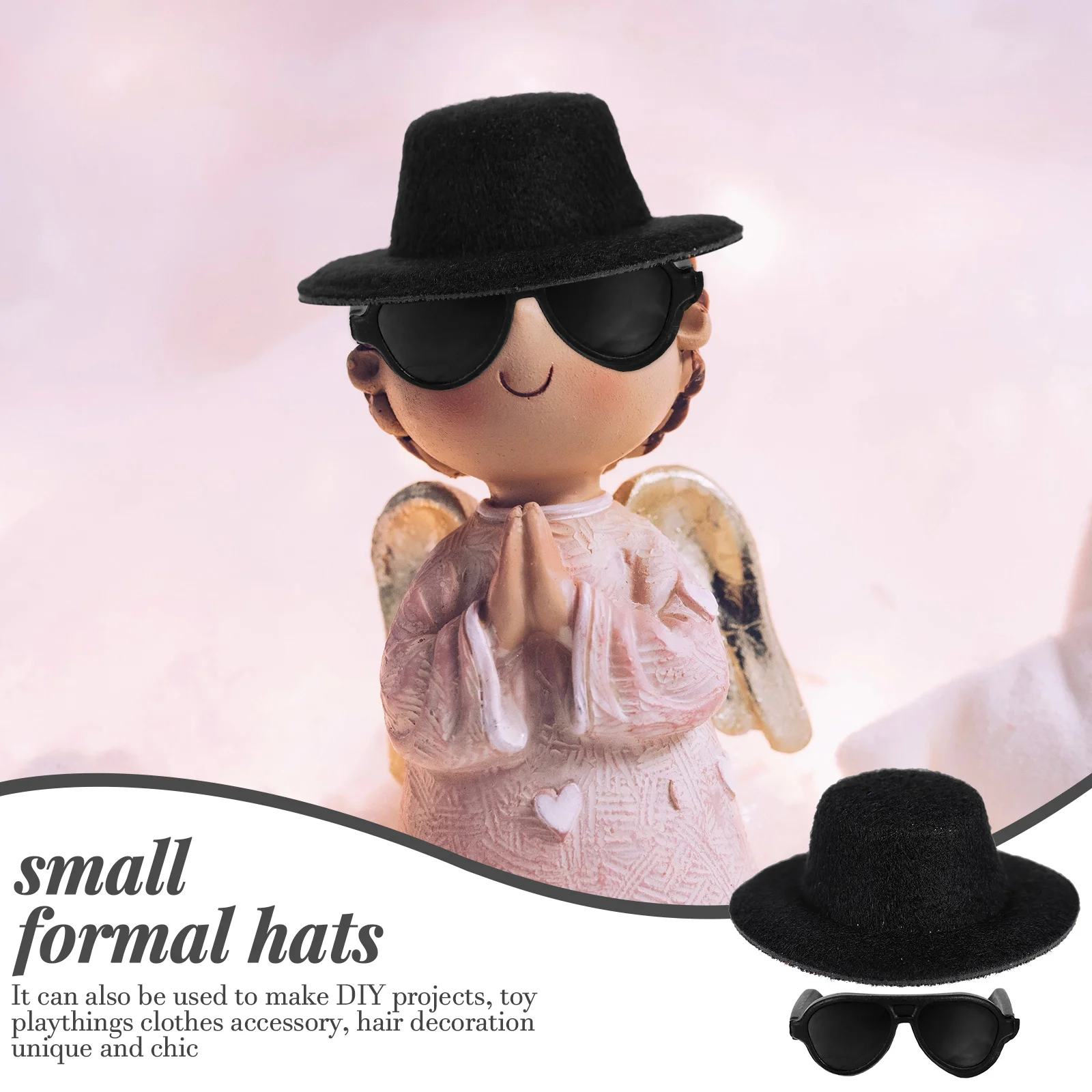 

Hat Hats Miniminiature Formal Sunglassessmall Blackcraftsdollhouse Cowboy Simulated Toy Fake Making Fabric Party Decor Craft