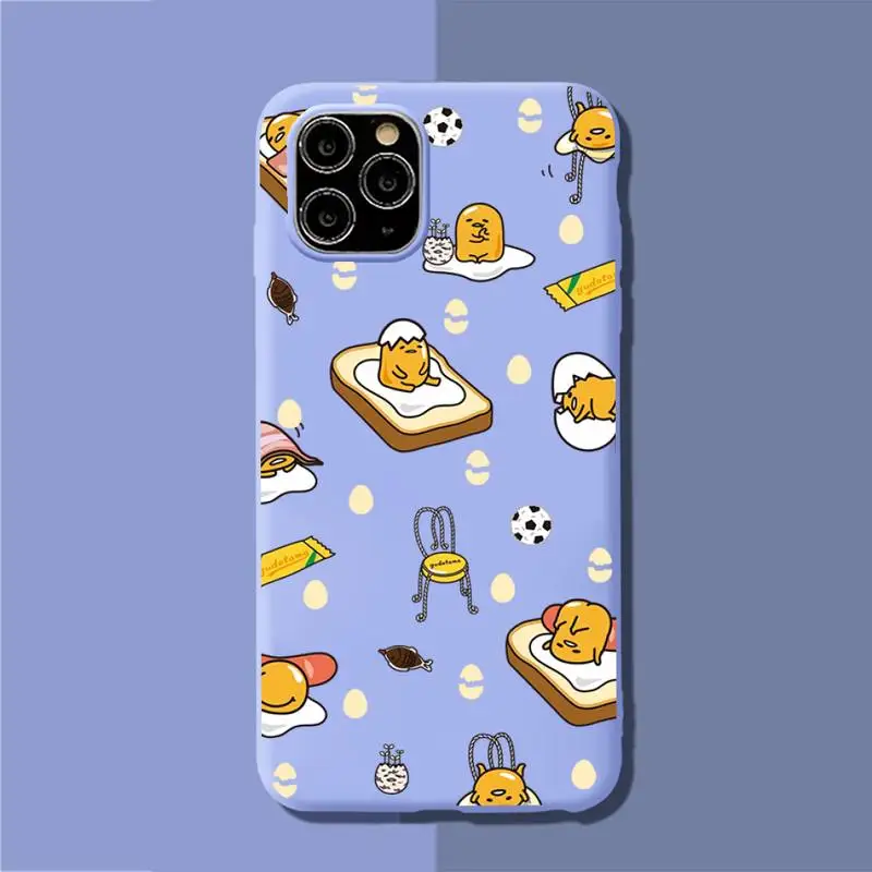 

Cute-G-Gudetamas-Egg Phone Case for iPhone 14 11 12 13 Mini Pro Xs Max 8 7 6 6S Plus X XR Solid Candy Color Case