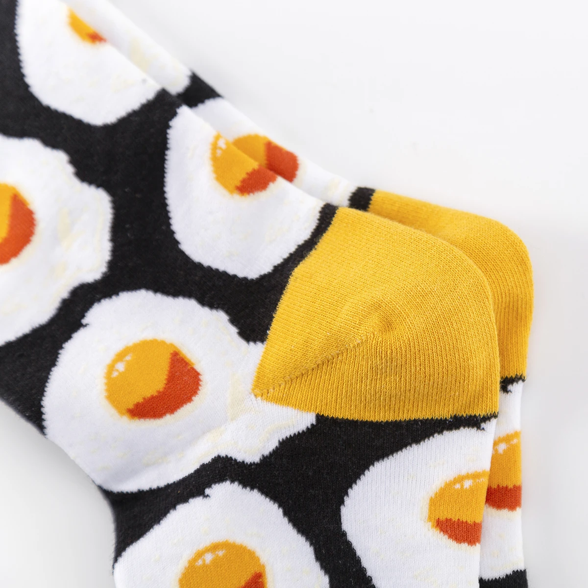 5 Pairs Colorful Casual Cotton Medium Tube Men Socks Happy Poached Egg Plaid Large Size Men's Funny Socks Dropshipping