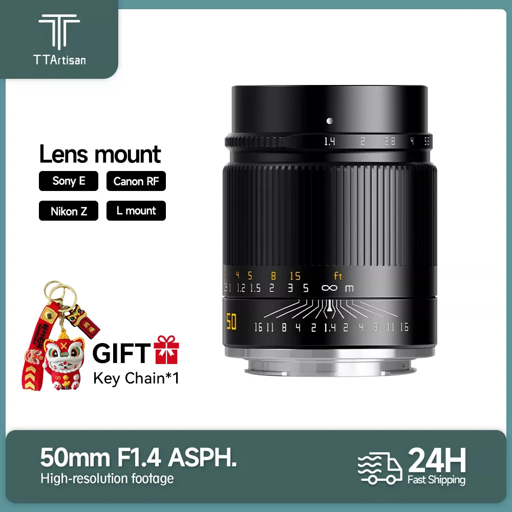 

TTArtisan 50mm F1.4 ASPH Large Aperture Portrait Lens for Sony E Canon RF Nikon Z Sigma Lumix Leica L mount Cameras Lense