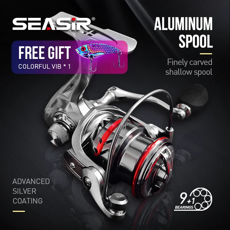 SEASIR OER Ultra Light Long Throw Aluminum Shallow Spool Spi