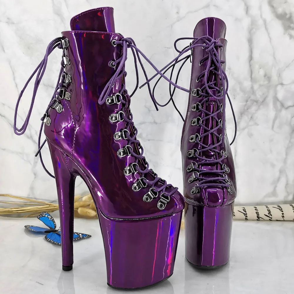 Leecabe 20CM/8inches Pole dancing shoes High Heel platform Boots closed toe Pole Dance boots