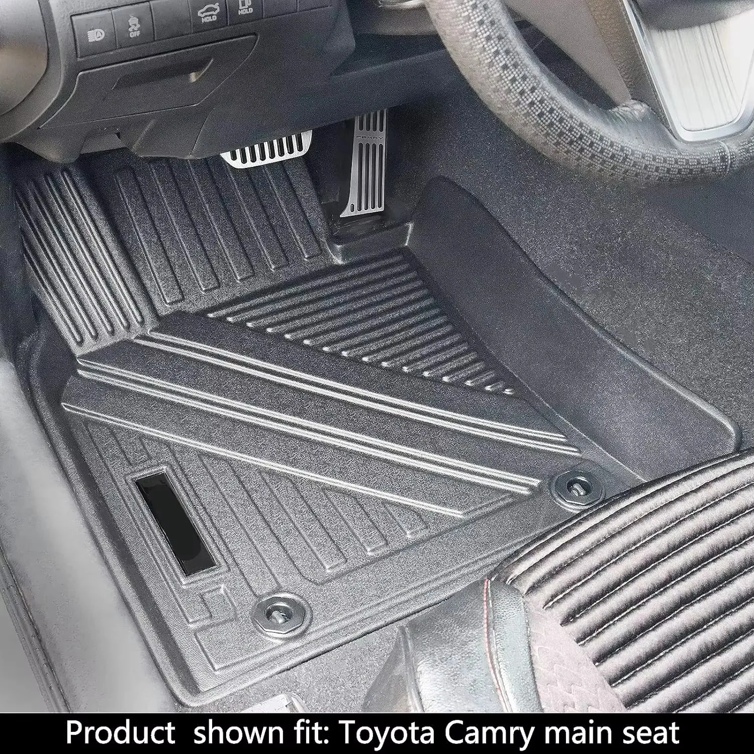 Коврики TPE для Toyota Camry 2018, 2019, 2021, 2022, 2023 годов выпуска, всепогодные, для 2-х рядов сидений и багажника, резиновые (включая гибридные версии) (art.: 3920dcbc77fa1) - 3920dcbc77fa1