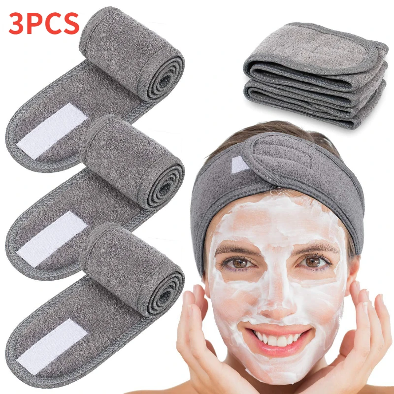

3PCS Headbands For Hair Woman Adjustable Wide Hair bands Yoga Spa Bath Headband Wash Face Cosmetic Ladies Make Up Accessories