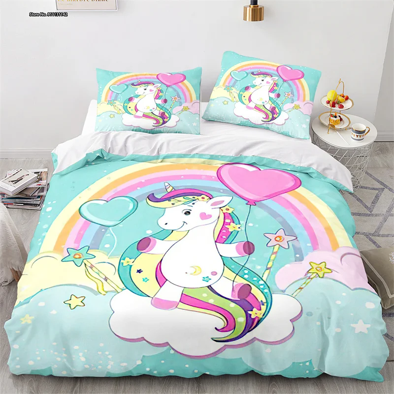 Мультяшный дизайн единорога украшение для спальни домашний текстиль 3D цифровая