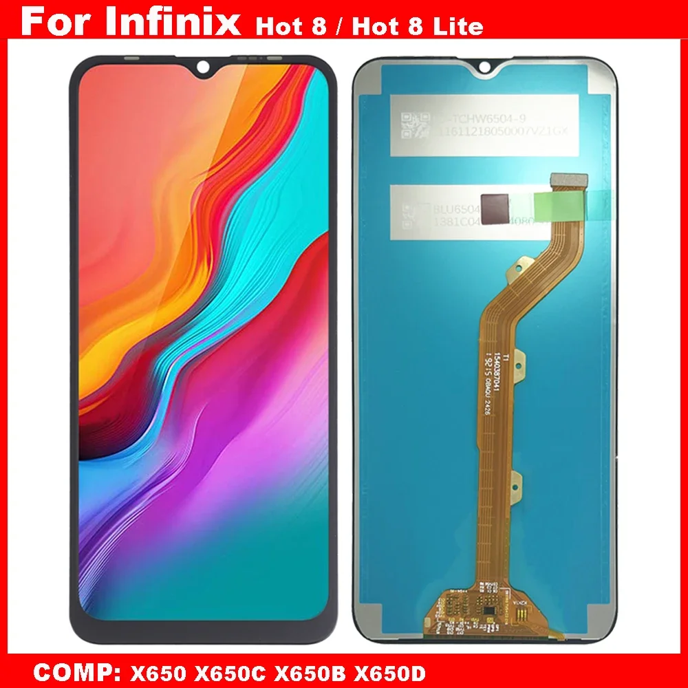 6 52-дюймовый TFT ЖК-экран для Infinix Hot 8 X650C X650B X650D Lite X650 ЖК-дисплей дигитайзер