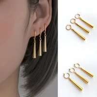 charmsmic anime 3pcsset sauron earrings ear clips zoro gold small geometric non pierced jewelry hip hop hot sell wholesale