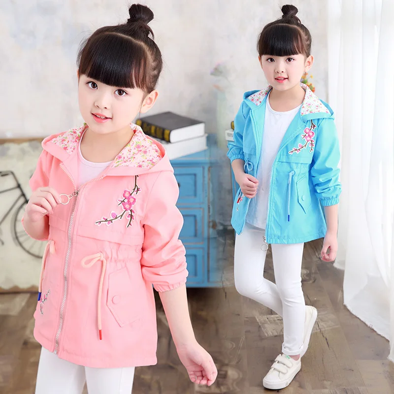 

Girls Spring Sports Trench Autumn All-match Coats Latest Child 11 Princess Baby Middle-aged Windbreaker 2 To 12 Years Old Jacket