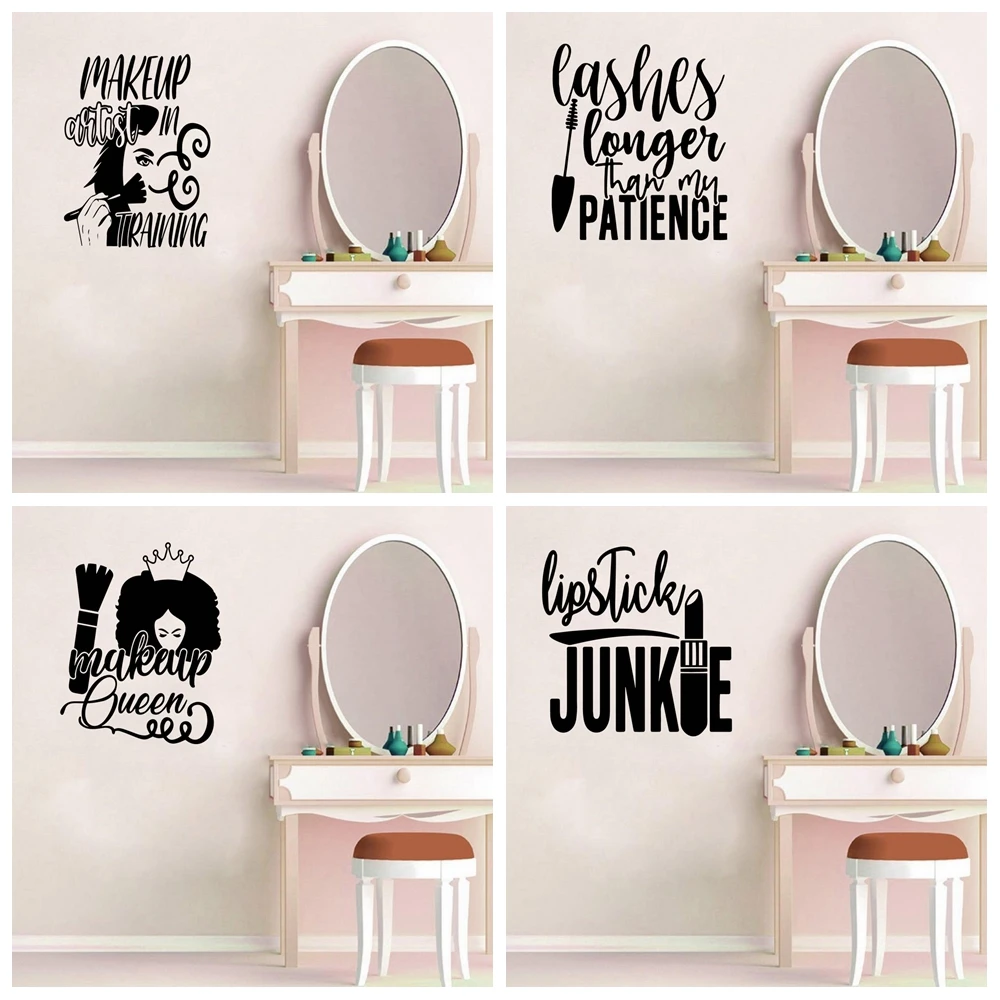 1 Шт. Креативная Тема Для Макияжа Наклейка На Стену Из ПВХ Современная Модная