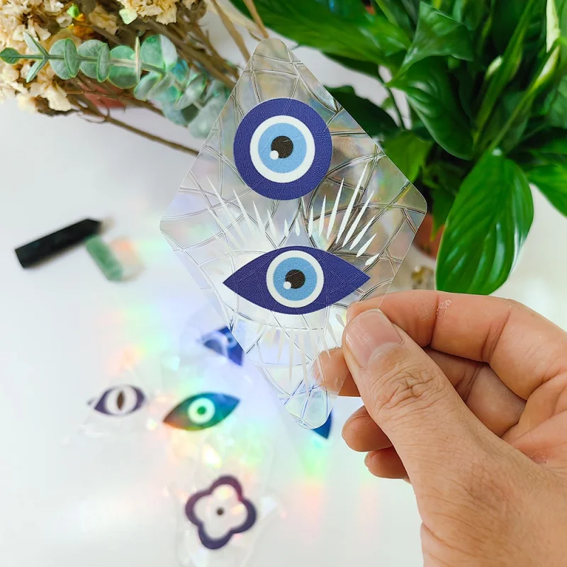 

[Home Decorations] Rps153 Cross-Border Colorful Suncatcher Rainbow Prism Electrostatic Glass PVC Anti-Collision Window Filming