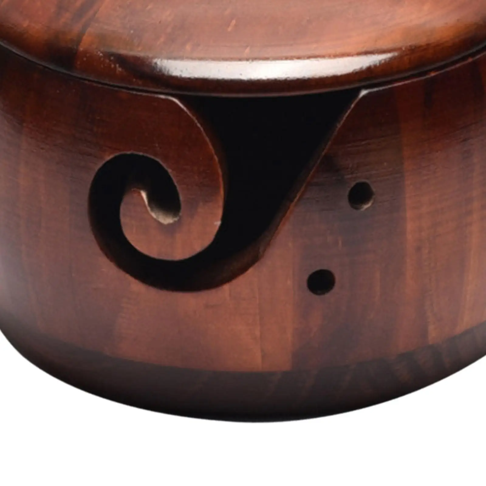 

Yarn Storage Bowl with Lid Wooden Sturdy Easily Carried for Crochet Knitting