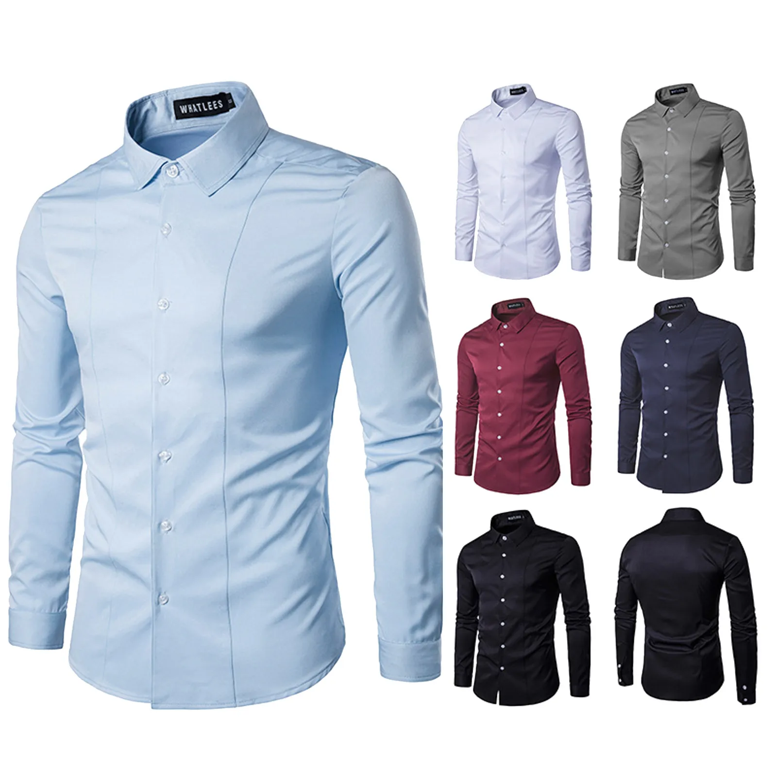 

Рубашка Dressy Mom Мужская модная повседневная однотонная индивидуальная рубашка с длинным рукавом молодежная мода Повседневный Свободный Топ короткая блузка