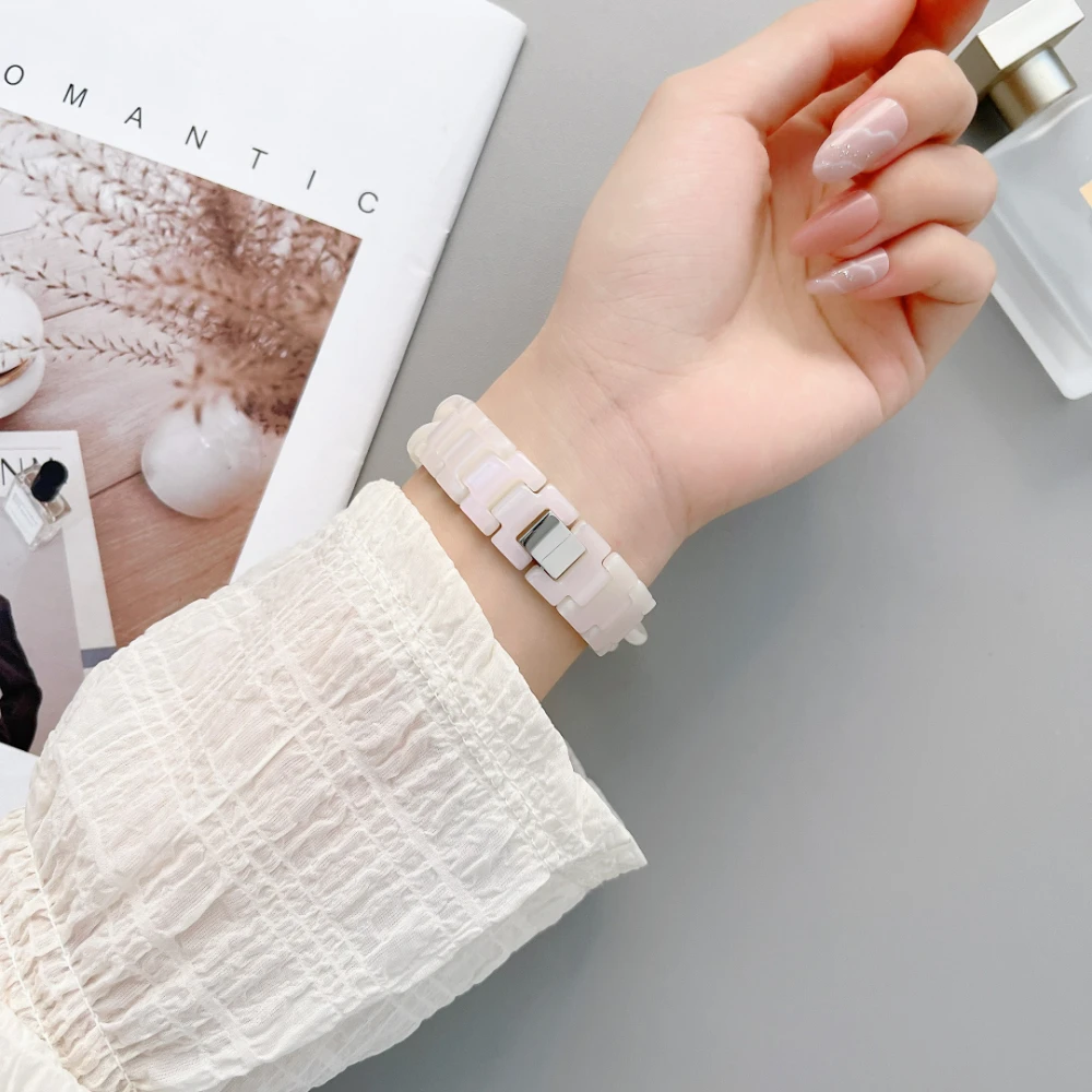 Resin Strap For Xiaomi Mi Band 7 6 5 4 3 Single Row Denim Bracelet Correa For Mi Band 6 5 4 3 Replacement Wristband Accessories