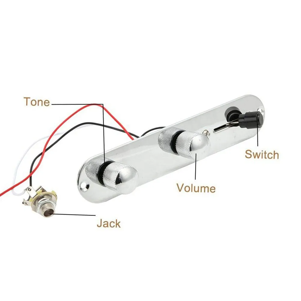

3 Way Prewired Control Plate Control For Telecaster Style Guitar Loaded Metal Plate Pre-wired Supplies With Screws