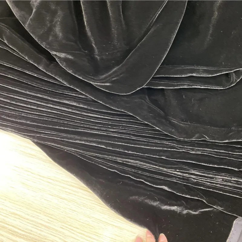 Натуральный бархат 138 ширина 38-40 м черная ткань шифрования