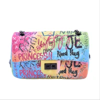 graffiti bag 2022 fashion pu leather shopping crossbody purse and handbags summer designer women candy shoulder graffiti purses