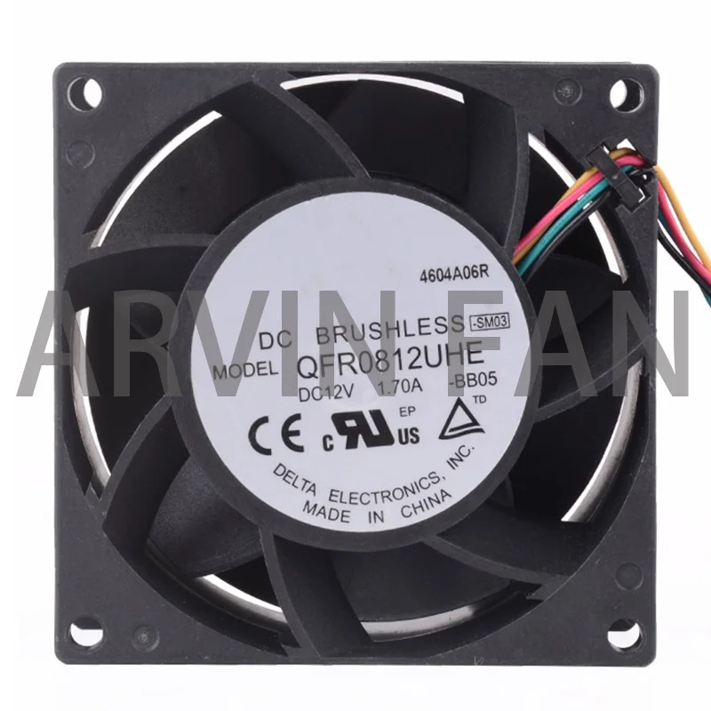 Новый оригинальный QFR0812UHE 8 см 8038 дюйма 80x80x38 мм 12 В постоянного тока а 4 провода вентилятор воздушного охлаждения для сервера