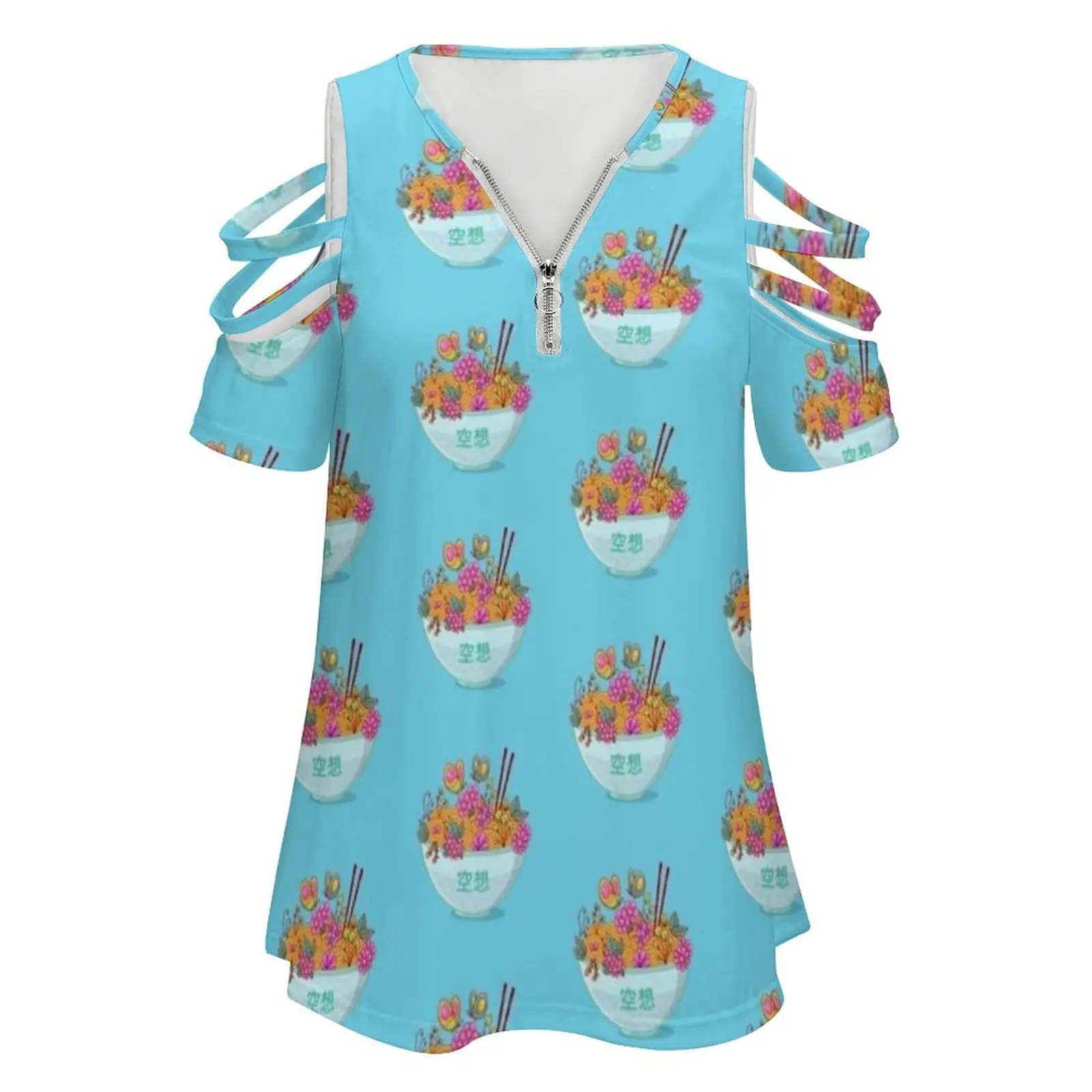 Ramen Fantasy женские сексуальные винтажные футболки на молнии с принтом топы футболка