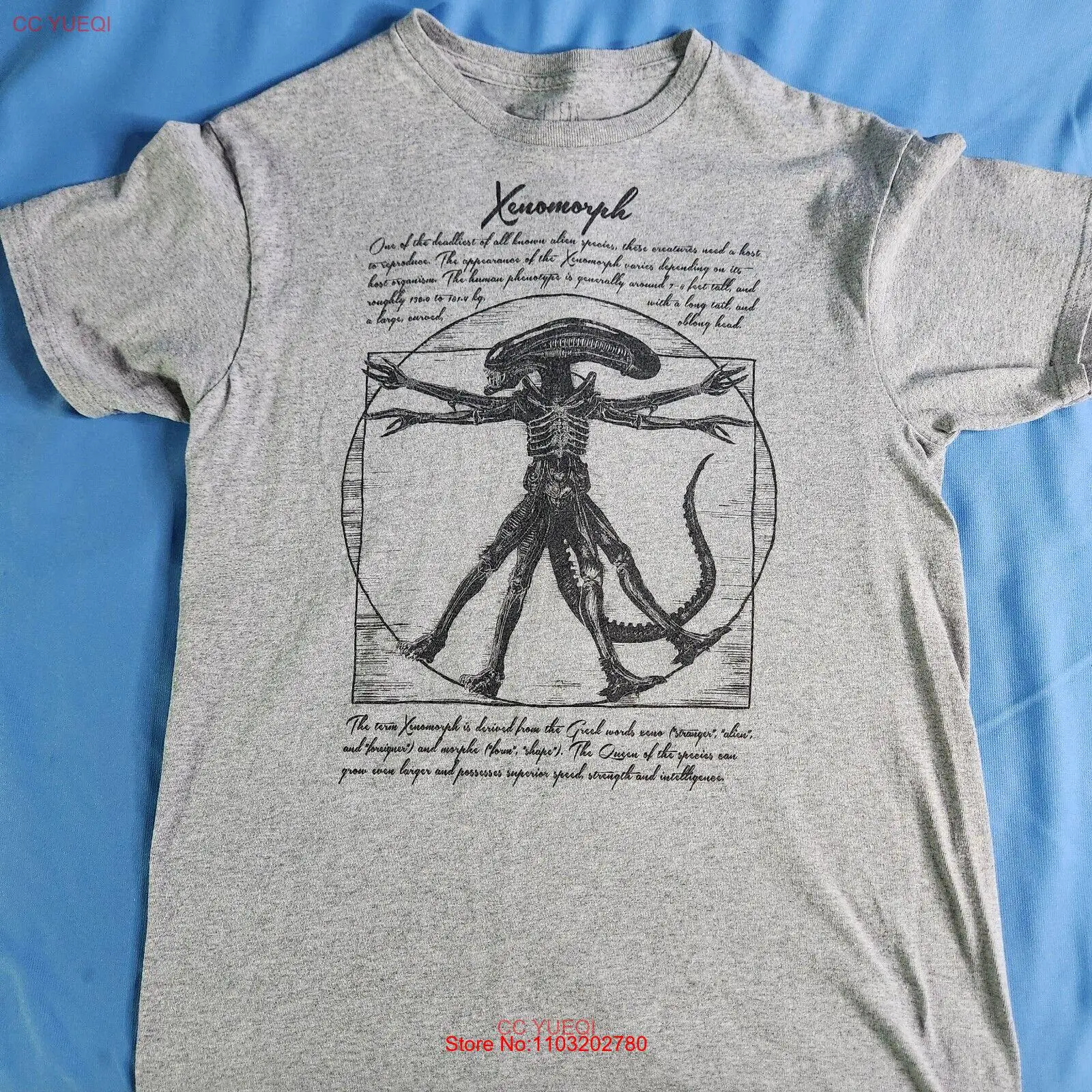 Мужская серая футболка с коротким рукавом Alien Xenomorph SZ Med