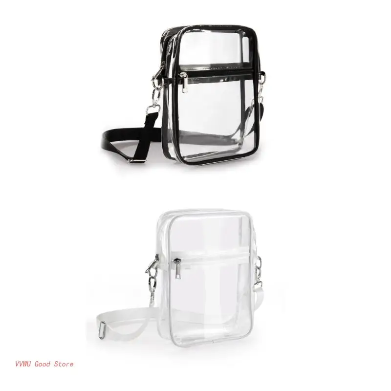 

Clear Crossbody Shoulder Bag with Removable Strap Women Transparent Travel Bag