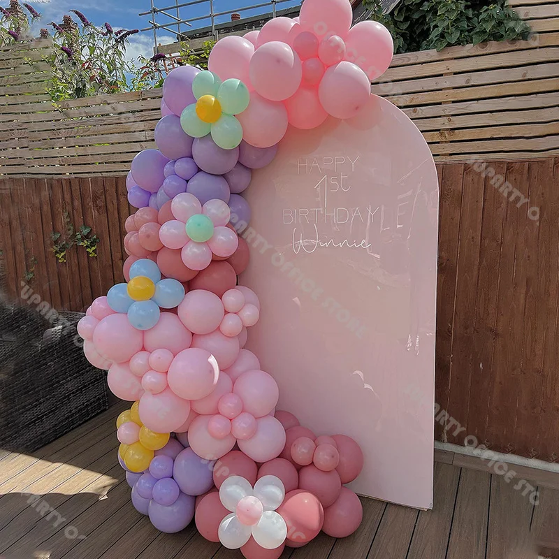 

140pcs DIY Daisy Flower Balloon Garland Kit Dusty Pink Mint Purple Lemon Balloon Clip Baby Shower Balloon Arch Birthday Decor