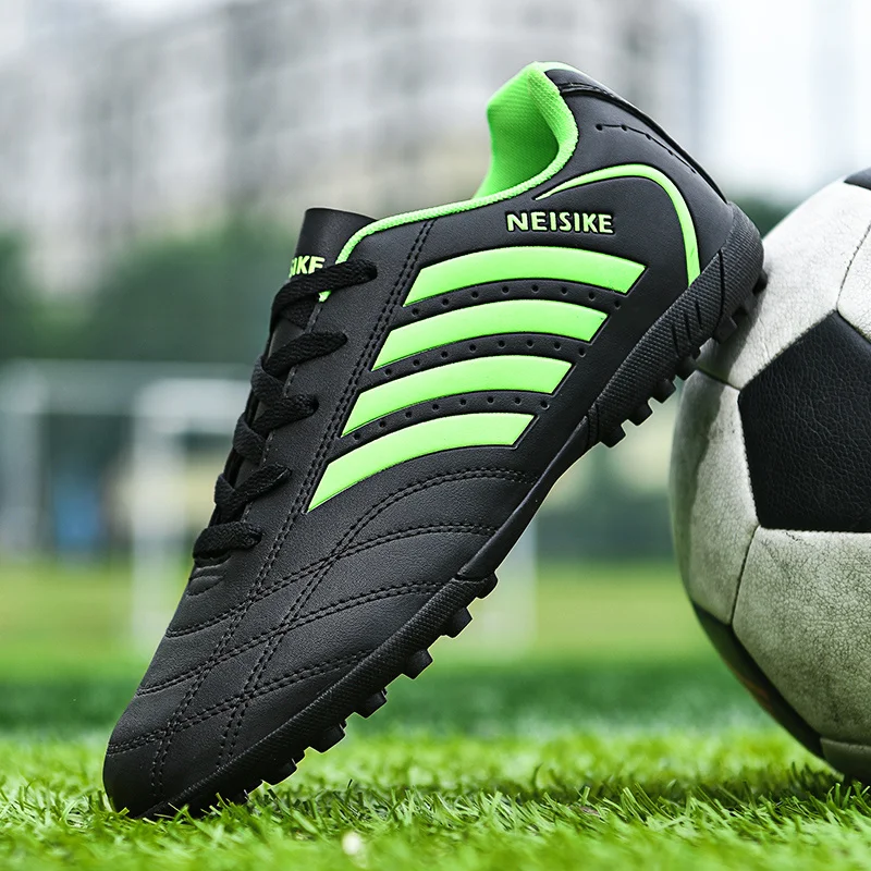 

Cheap Black Soccer Shoes Men Original Adult Kids Football Cleats Non-slip Light Training Football Sneakers Men Turf Sports Shoes