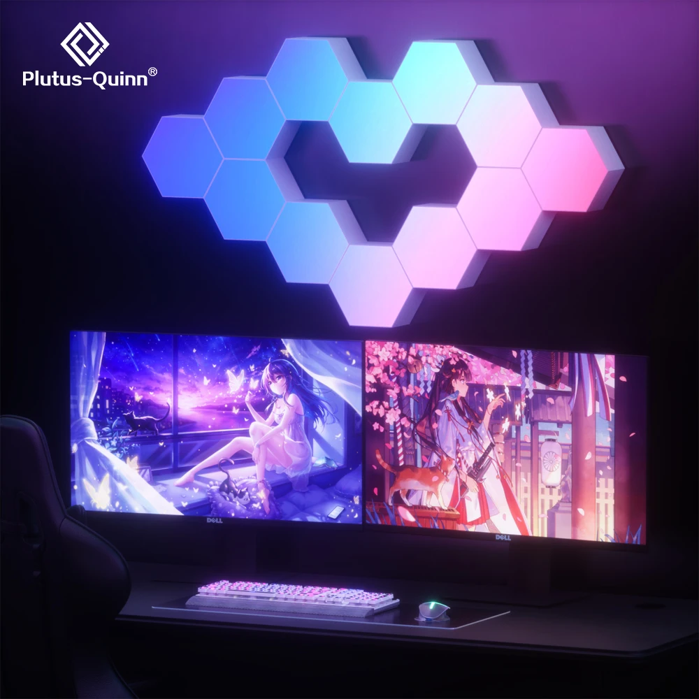 Smart APP Control Hexagon Night Lights LED Panels Creative Lamp Dream Colors Music Sync Atmosphere Lamp for Bedroom Gaming