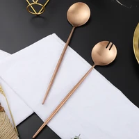dinnerware rosegold cutlery salad distributing dishes fork spoon tableware kitchen utensils service salad service dropshipping