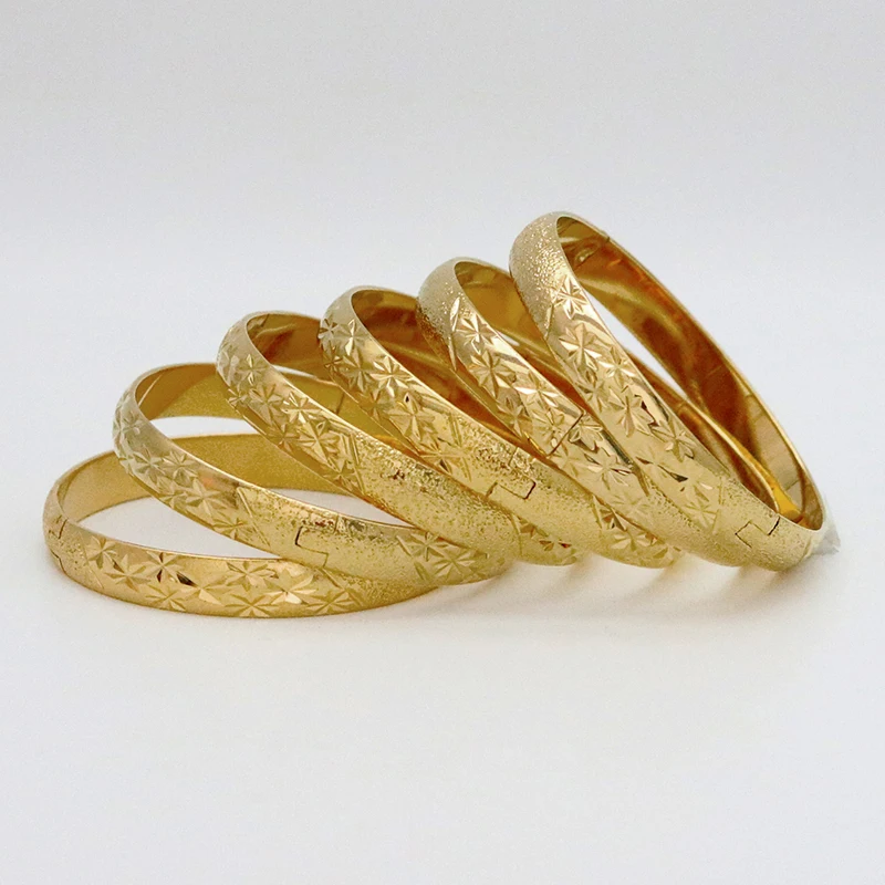 

6pcs / lot Dubai bracelet jewelry star gold Ethiopian bracelet, wedding gift for African Arab women