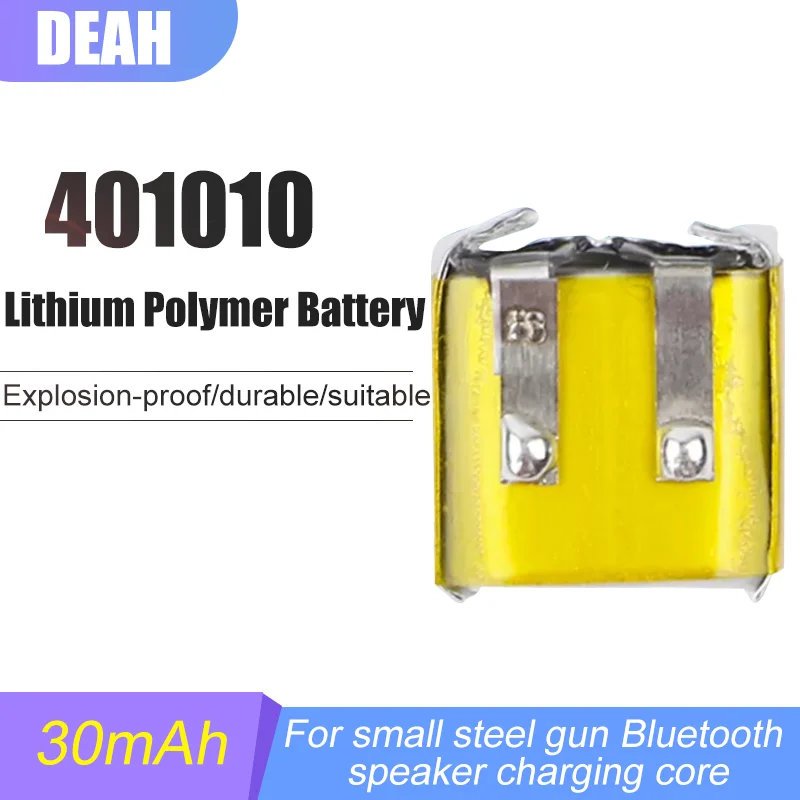 Литий-полимерная батарея 401010 3 7 в 30 мАч для MP3 TWS i9 i12 наушников умных часов Bluetooth