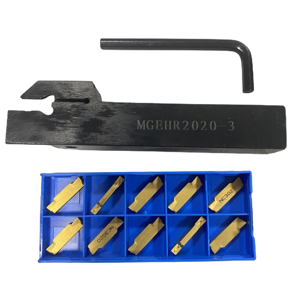 

12PCS/Set 3/4 MGEHR2020-3 Lathe Turning Tool Grooving Cutting Holder + MGMN300-M Inserts With Box Right Hand Toolholding