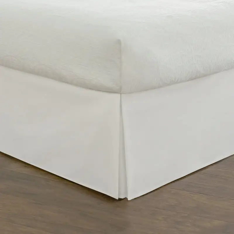 

Tailored Bed Skirt, Classic 14” Drop Length, Pleated Styling, Queen, White