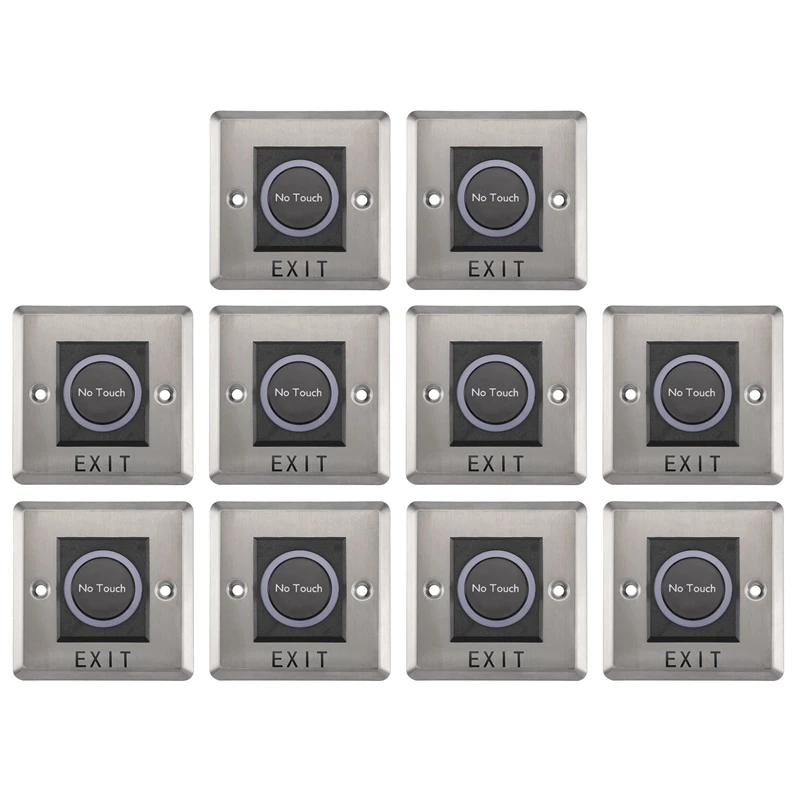 

New 10X Infrared Sensor Switch No Contact Contactless Switches Door Release Exit Button With LED Indication