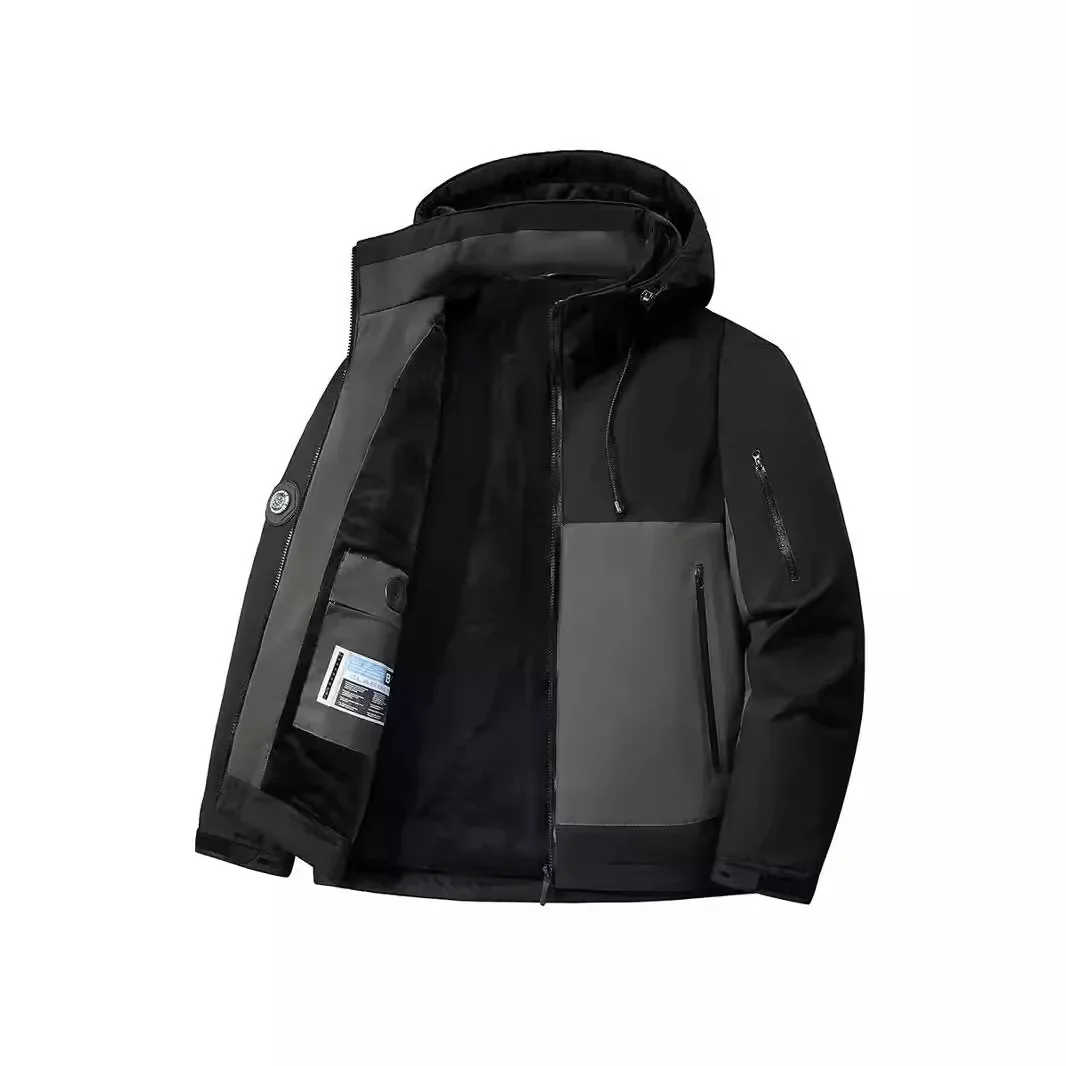 Мужская уличная куртка на флисовой подкладке повседневное хлопковое пальто