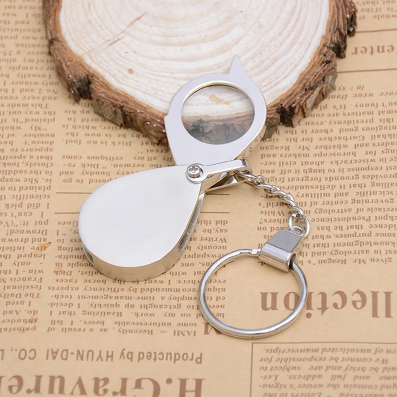 

Portable Folding Key Ring Mini Magnifier Key Chain Magnifying Glass Jewelry Pocket Tool Gift