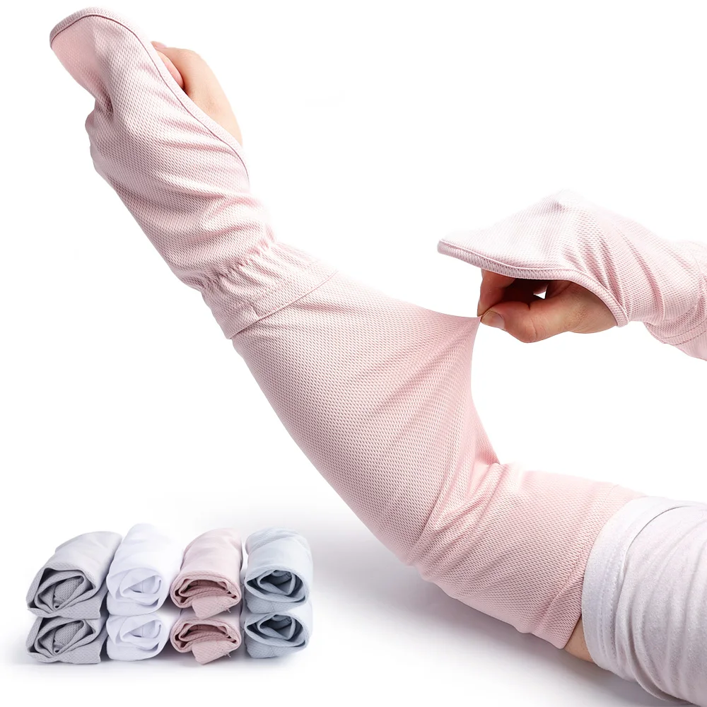 

Long Cover Arm Gloves For Women Summer Breathable Anti-UV Arm Sleeves Outdoor Cycling Running Ice Silk Sunscreen Cuff Sleeve