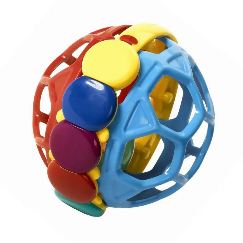 

Baby Toy Rattle Ball Bright Shakers Grab Toys Spin Rattles Climb Learning Balls For 0-12 Months Babies Soft TPU Teether