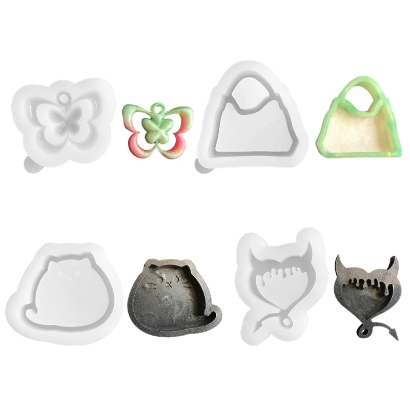 

Diy Crystal Butterfly Bag Cat Mould Pendant Silicone Ornament Mold