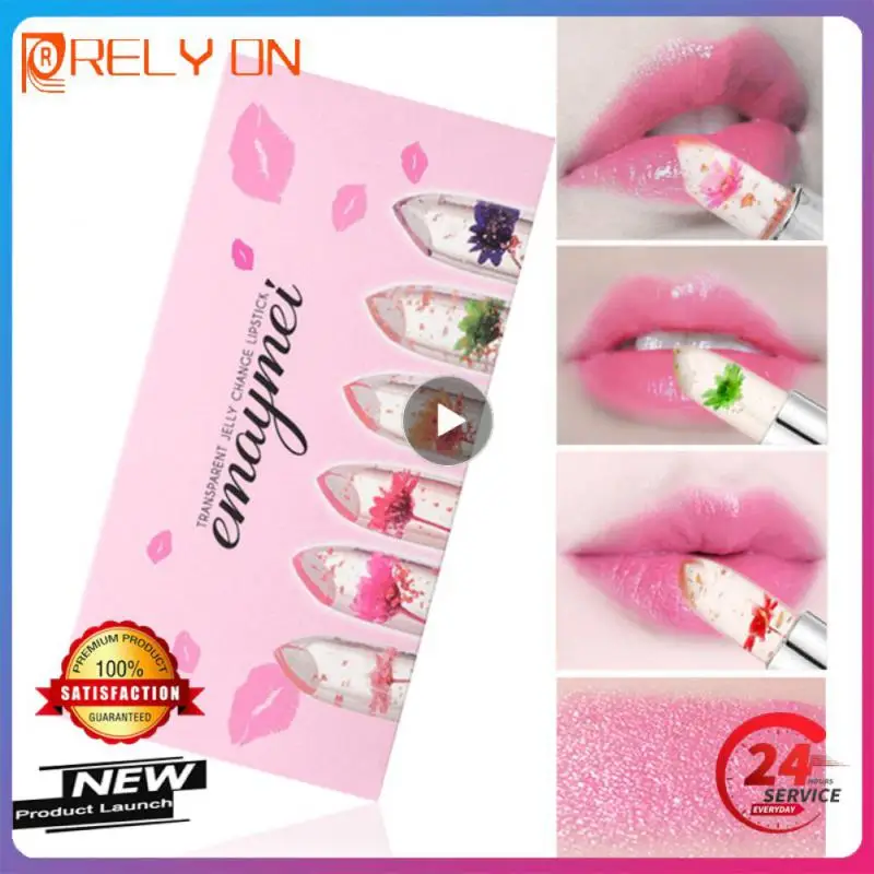 

1~8PCS Jelly Dried Flower Color Changing Lipstick Transparent Non-stick Cup Color Changing Lipstick Lip Balm Lip Care Cosmetic