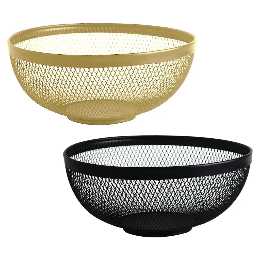 

Modern Wire Fruit Basket Table Organizer Display Home Decor Large Stand Round Fruit Bowl for Household Counter Home Kitchen