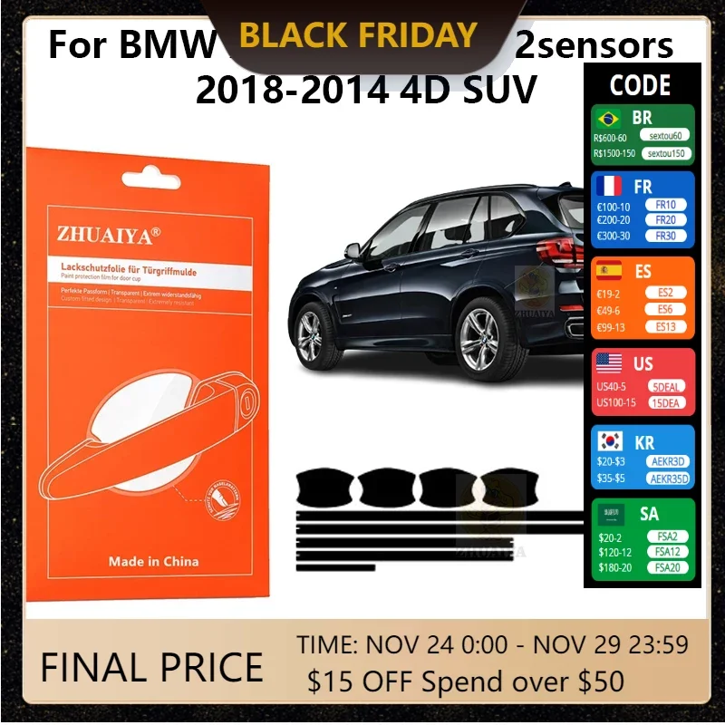 

Защитная пленка ZHUAIYA для красок дверной ручки, ТПУ PPF для BMW X5 M Sport W/ 2sensors2018-2014 4D SUV