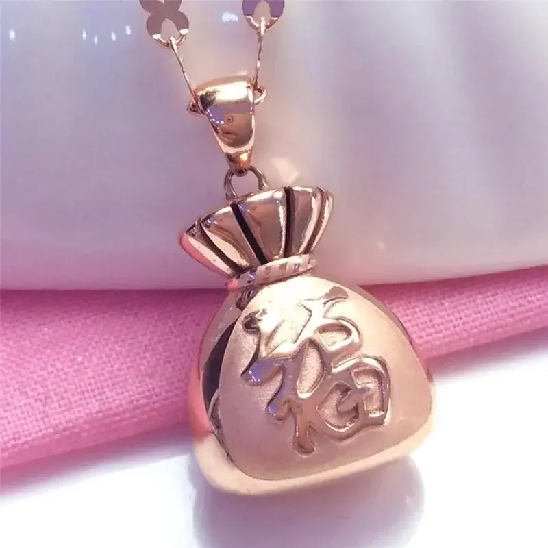 Фиолетовое золото 585 пробы розовое 14 карат геометрический кулон с персонажем Фу